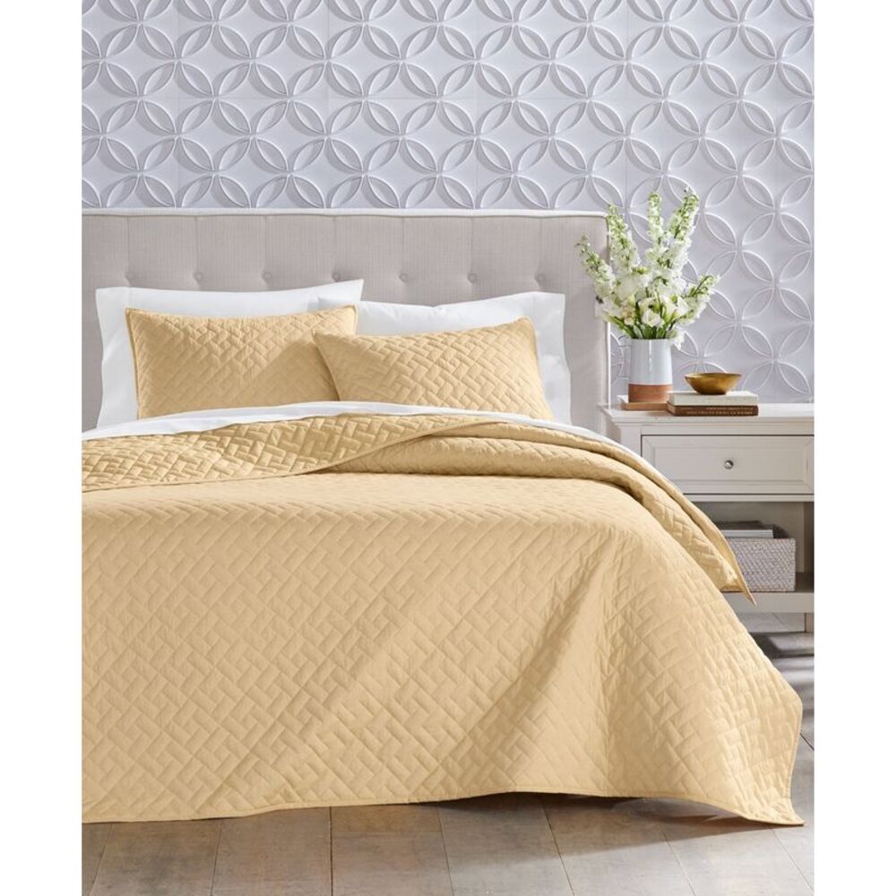 Charter Club Home Chambray King Quilt Yellow - NWT $260